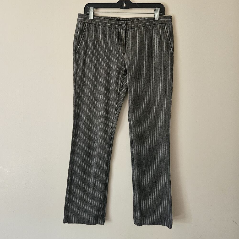 Theory Gray White Stripe Pants Women's Size 8